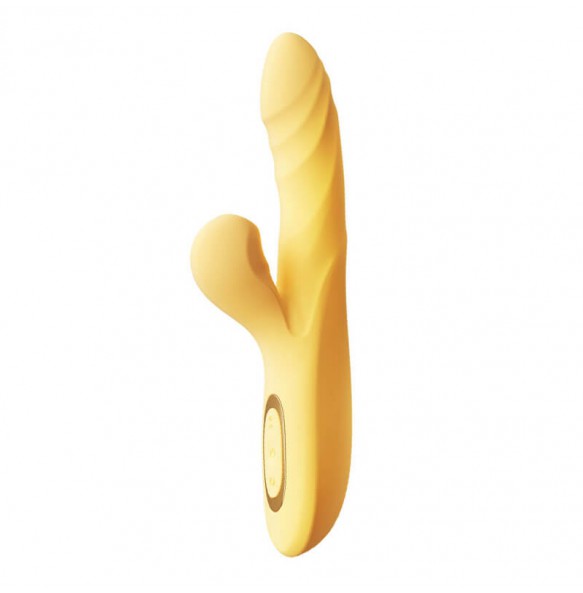 MizzZee - Love Pleasure Vibrating Thrusting Swinging Suction Warming Wand (Chargeable - Yellow)